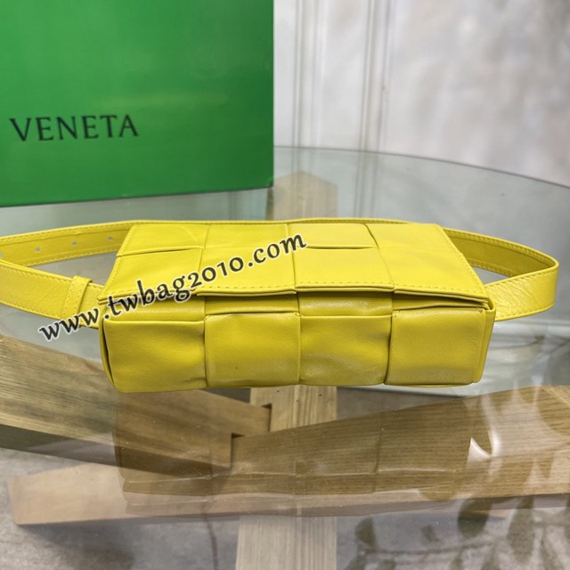 Bottega veneta高端女包 KF0023 寶緹嘉爆款黃色CASSETTE腰包 BV經典款四格腰包/胸包/斜挎包/單肩包  gxz1393